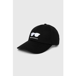 Karl Lagerfeld șapcă de baseball din bumbac culoarea negru, cu imprimeu, 245W3418 imagine