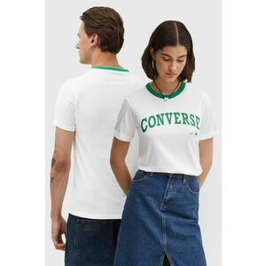 Converse tricou din bumbac culoarea bej, cu imprimeu, 10026365-A01 imagine