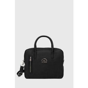 Karl Lagerfeld geanta pentru laptop din piele culoarea negru, 542451.815904 imagine