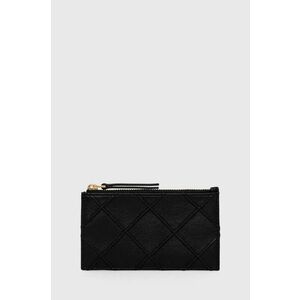 Tory Burch portofel de piele Fleming Soft Zip femei, culoarea negru, 152602.001 imagine