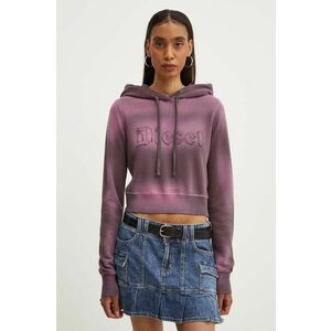 Diesel hanorac de bumbac F-SLIMMY-HOOD-P1 femei, culoarea violet, cu glugă, modelator, A14184.0IPAP imagine