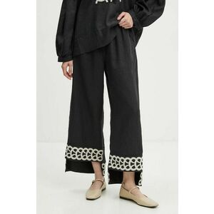 By Malene Birger pantaloni din in MIRABELLOS culoarea negru, fason culottes, high waist, Q70967011 imagine