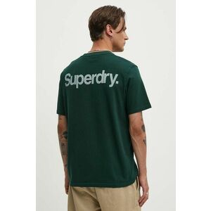 Superdry tricou din bumbac barbati, culoarea verde, cu imprimeu, M1012032A-27E imagine