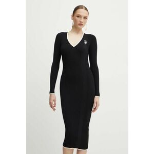 Elisabetta Franchi rochie culoarea negru, mini, mulata, AM09M46E2 imagine