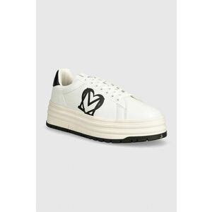 Love Moschino sneakers din piele culoarea alb, JA15096G1LIA110A imagine