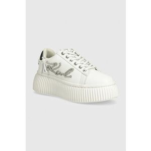 Karl Lagerfeld sneakers din piele KREEPER culoarea alb, KL42372G imagine