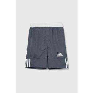 adidas Originals pantaloni scurti copii 3G SPEE REV SHR culoarea gri, neted, talie reglabila, DY6624 imagine