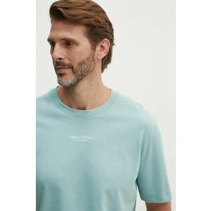 Marc O'Polo tricou din bumbac barbati, culoarea turcoaz, cu imprimeu, 426201251382 imagine