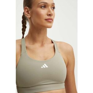 adidas Performance sutien sport culoarea verde, neted, IT6685 imagine