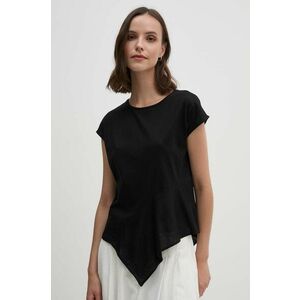 Sisley tricou din amestec de in culoarea negru, 36QKL106G imagine