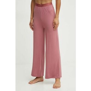 BOSS pantaloni femei, culoarea roz, lat, high waist, 50525712 imagine