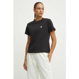 adidas tricou din bumbac Essentials femei, culoarea negru, JH3690 imagine