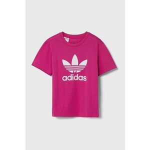 adidas Originals tricou de bumbac pentru copii TREFOIL TEE culoarea roz, IY7419 imagine