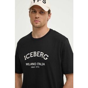 Iceberg tricou din bumbac culoarea negru, cu imprimeu imagine
