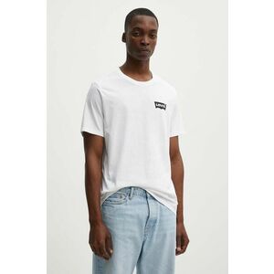 Levi's tricou din bumbac barbati, culoarea alb, cu imprimeu imagine