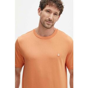 United Colors of Benetton tricou din bumbac barbati, culoarea portocaliu, neted imagine