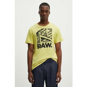 G-Star Raw tricou din bumbac barbati, culoarea verde, cu imprimeu, D24685-C506 imagine