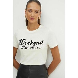 Weekend Max Mara tricou din bumbac femei, culoarea bej, 2425976031600 imagine