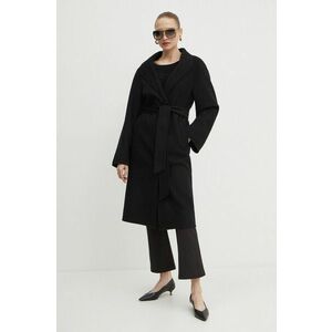 Karl Lagerfeld palton de lana culoarea negru, de tranzitie, 245W1501 imagine