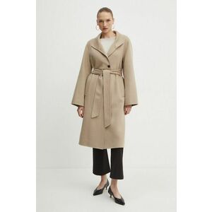 Karl Lagerfeld palton de lana culoarea bej, de tranzitie, 245W1501 imagine
