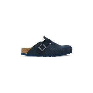 Birkenstock papuci din piele Boston Corduroy barbati, culoarea albastru marin, 1026108 imagine