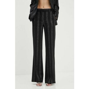 MSGM pantaloni de lana culoarea negru, drept, high waist, 3741MDP01A.247604 imagine