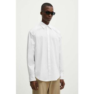 MSGM camasa din bumbac barbati, culoarea alb, cu guler italian, relaxed, 3740ME02.247505 imagine