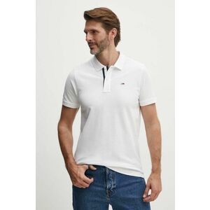 Tommy Jeans polo de bumbac culoarea alb, neted, DM0DM15370 imagine