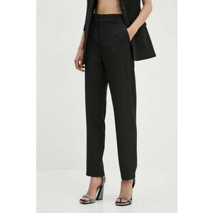 Moschino Jeans pantaloni femei, culoarea negru, drept, high waist, 0332.8227 imagine