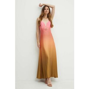 Bardot rochie KARLOTTA culoarea roz, maxi, evazati, 57322DB5 imagine