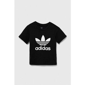 adidas Originals tricou de bumbac pentru copii TREFOIL TEE culoarea negru, cu imprimeu, IY2385 imagine