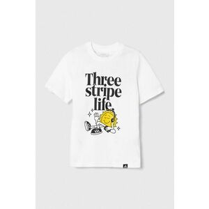 adidas tricou de bumbac pentru copii POS TABLE culoarea alb, cu imprimeu, IW2477 imagine