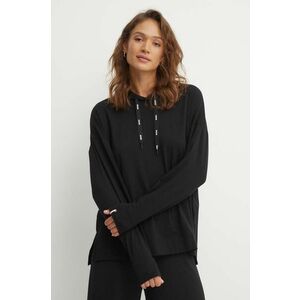 BOSS bluza femei, culoarea negru, cu glugă, neted, 50520139 imagine