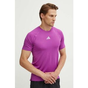 adidas Performance tricou de antrenament Gym+ culoarea violet, neted, IW8372 imagine