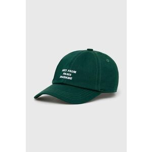 Drôle de Monsieur șapcă de baseball din bumbac La Casquette Slogan culoarea verde, cu imprimeu, PERM-CP151-CO138-DGN imagine