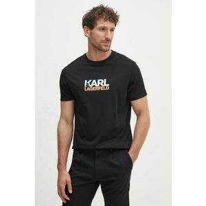 Karl Lagerfeld tricou din bumbac barbati, culoarea negru, cu imprimeu, 543225.755404 imagine