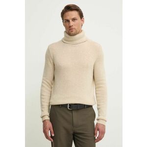 American Vintage pulover din amestec de lana barbati, culoarea bej, light, cu guler, MFAL18BH24 imagine