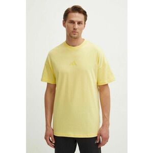 adidas tricou din bumbac All SZN barbati, culoarea galben, neted, IY4141 imagine