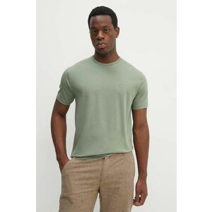 Gant tricou din bumbac barbati, culoarea verde, neted imagine