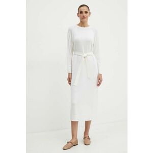 Max Mara Leisure rochie din lana culoarea alb, midi, drept, 2426326028600 imagine