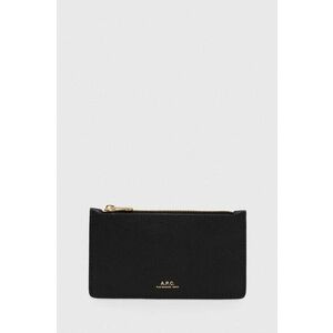 A.P.C. portofel de piele porte-cartes willow femei, culoarea negru, PXAWV.F63276 imagine