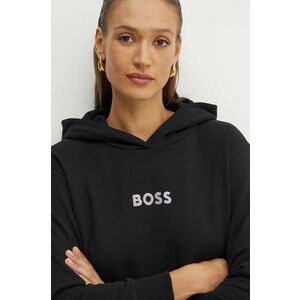Boss Orange bluza femei, culoarea negru, cu glugă, cu imprimeu, 50531821 imagine