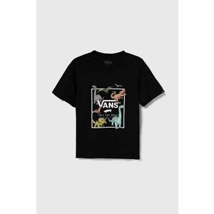 Vans tricou de bumbac pentru copii Glow Dino culoarea negru, cu imprimeu, VN000JNYBLK1 imagine