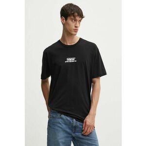 Vans tricou din bumbac barbati, culoarea negru, cu imprimeu, VN000HFFBLK1 imagine