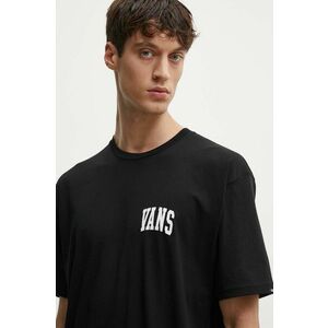 Vans tricou din bumbac barbati, culoarea negru, cu imprimeu, VN000HFGBLK1 imagine