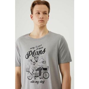 Medicine tricou din bumbac barbati, culoarea gri, cu imprimeu imagine