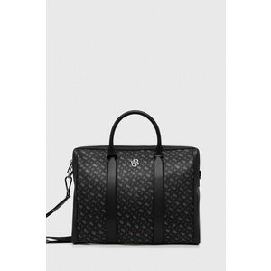 BOSS geanta pentru laptop din piele culoarea negru, 50523446 imagine