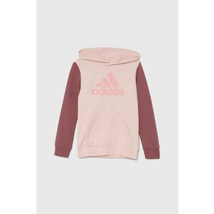 adidas bluza copii J BL CB HD culoarea roz, cu glugă, cu imprimeu, IX9512 imagine