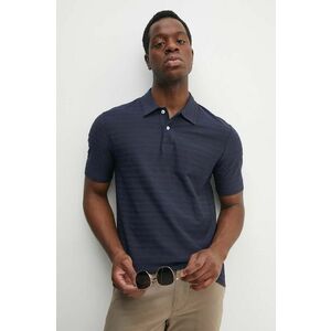 Gant polo de bumbac culoarea albastru marin, neted, 2022148 imagine