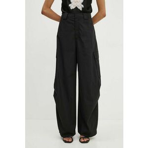 A.L.C. pantaloni Brie femei, culoarea negru, lat, high waist, 2PANT01031 imagine